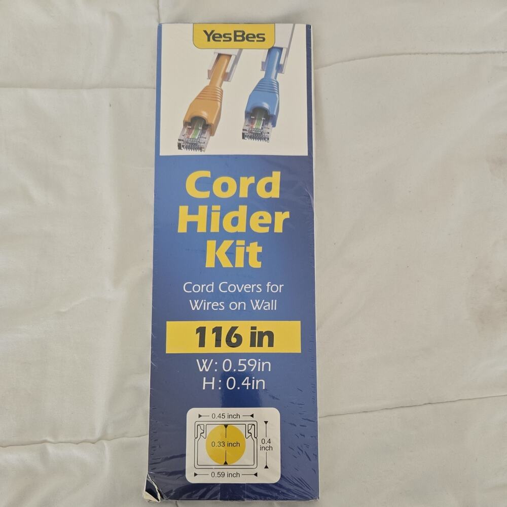 116In Cord Hider Kit, Cord Covers for Wires on Wall, Cord Hider for Wall Mount T